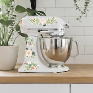 Watercolor Succulent Decals: Kitchen Mixer Decoration