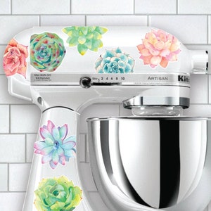 Succulent Mixer Decals | Succulent Decals | Watercolor Stickers | Succulent Kitchen Mixer Decal | Kitchen Decals | Stand Mixer Decals