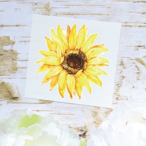 Sunflower Sticker | Watercolor Sun Flower Tumbler Decal Vinyl Sticker | Sunflower Sticker | Sunflower Laptop Decal