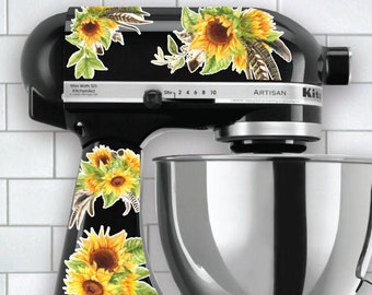 Sunflower Mixer Decals | Featured in Pioneer Woman Magazine | Watercolor Floral Decals | Sunflower Decal | Stand Mixer Decals