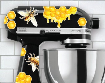 Honey Bee Mixer Decals | Honeycomb Decals | Watercolor Bee Stickers | Stand Mixer Decals | Kitchen Sticker | Bee Kitchen Decor | Honey Decal