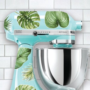 Monstera Leaf Mixer Decals | Watercolor Decals | Monstera Leaf Decal | Kitchen Mixer Decals | Monstera Decal | Tropical Mixer Decal