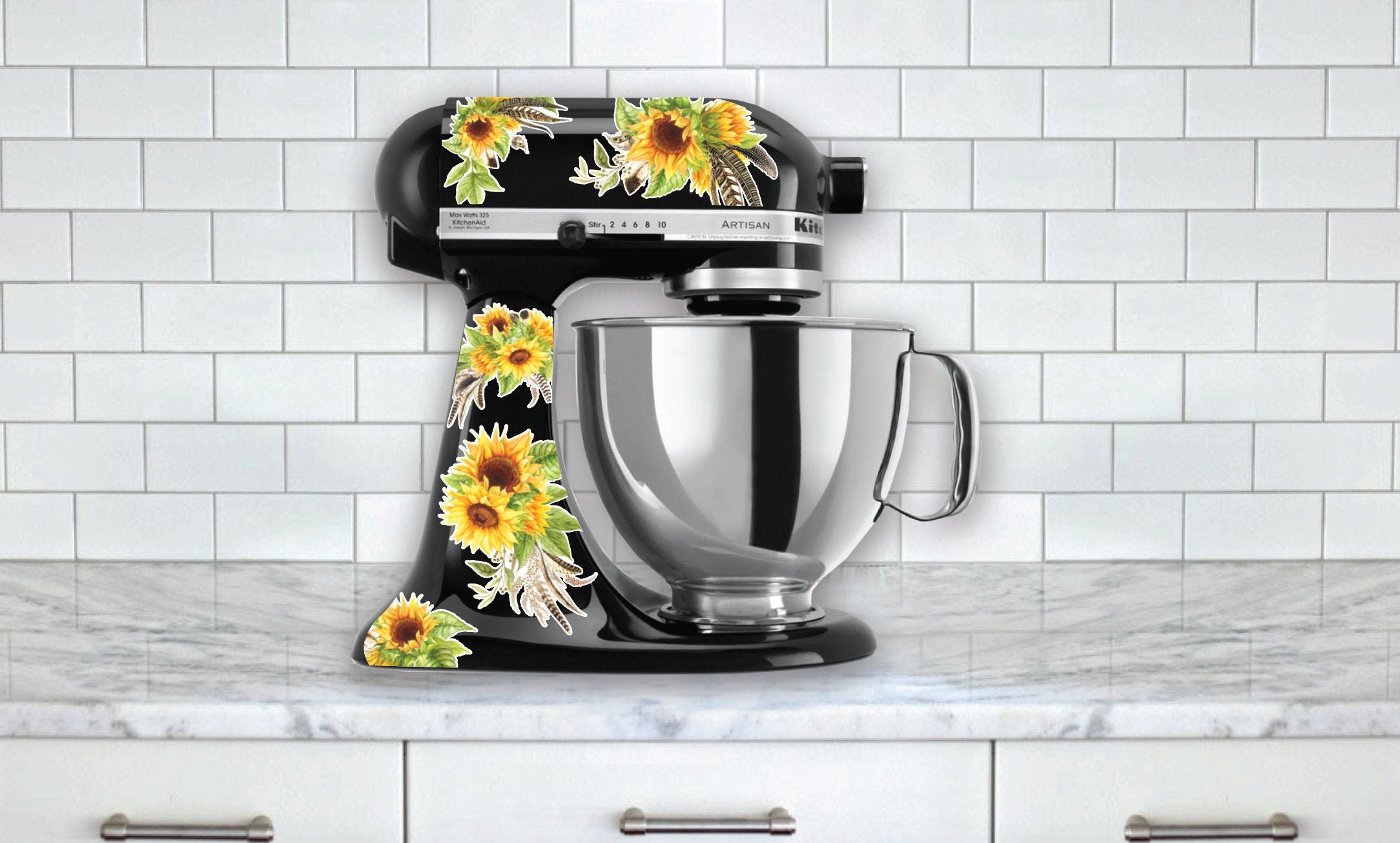 Sunflower Mixer Decals Featured in Pioneer Woman Magazine Etsy