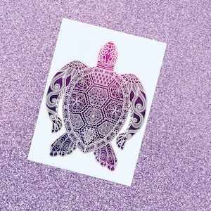 Sea Turtle Sticker | Watercolor Turtle Vinyl Sticker | Watercolor Ocean Animal Decal | Tumbler Beach Sticker