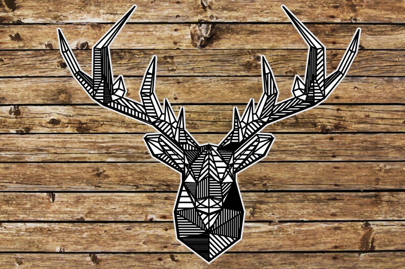 Deer Geometric Sticker Deer Vinyl Decal Animal Decal Etsy