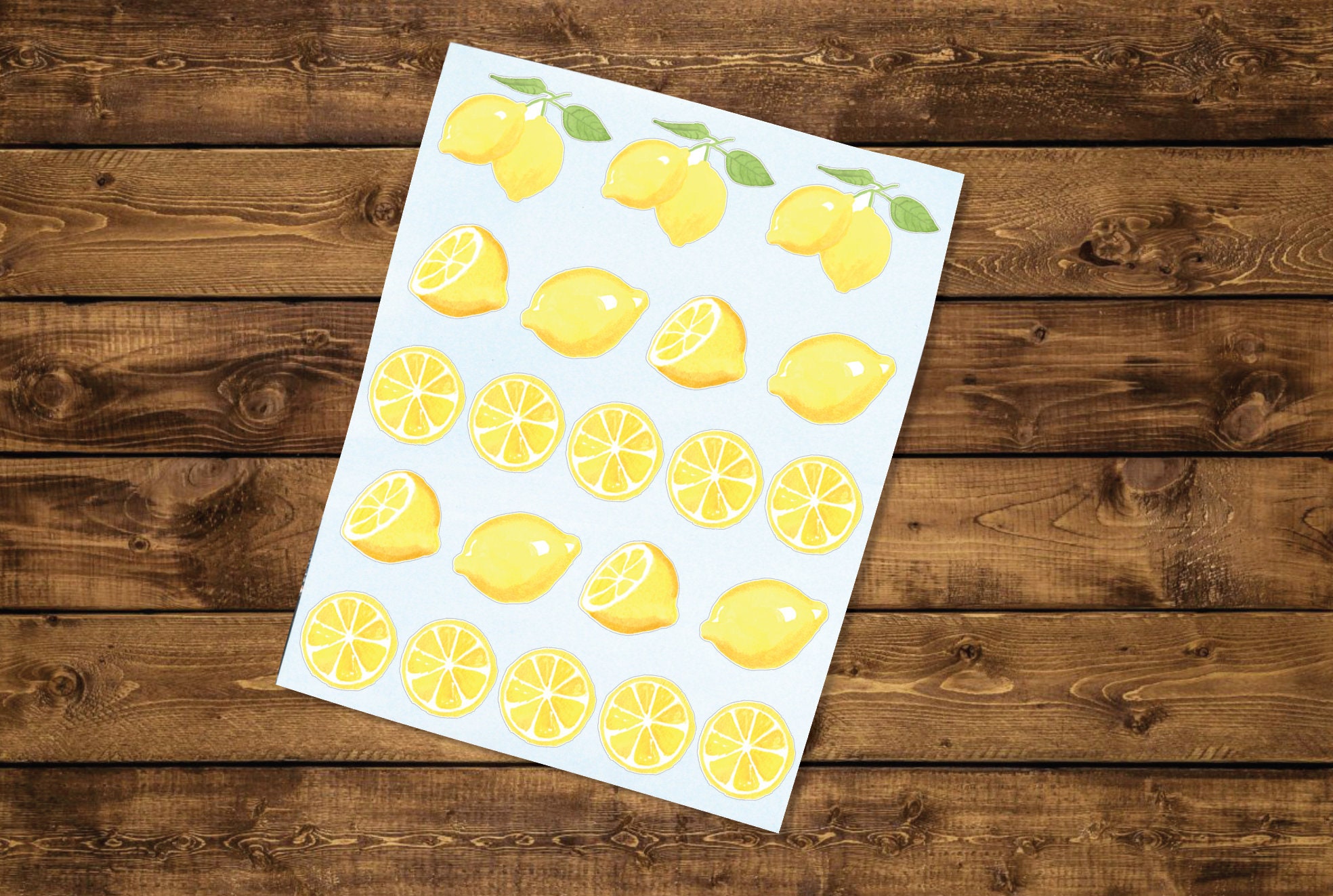 Lemon Slice Decal Pack Watercolor Lemon Vinyl Decals Lemon Etsy
