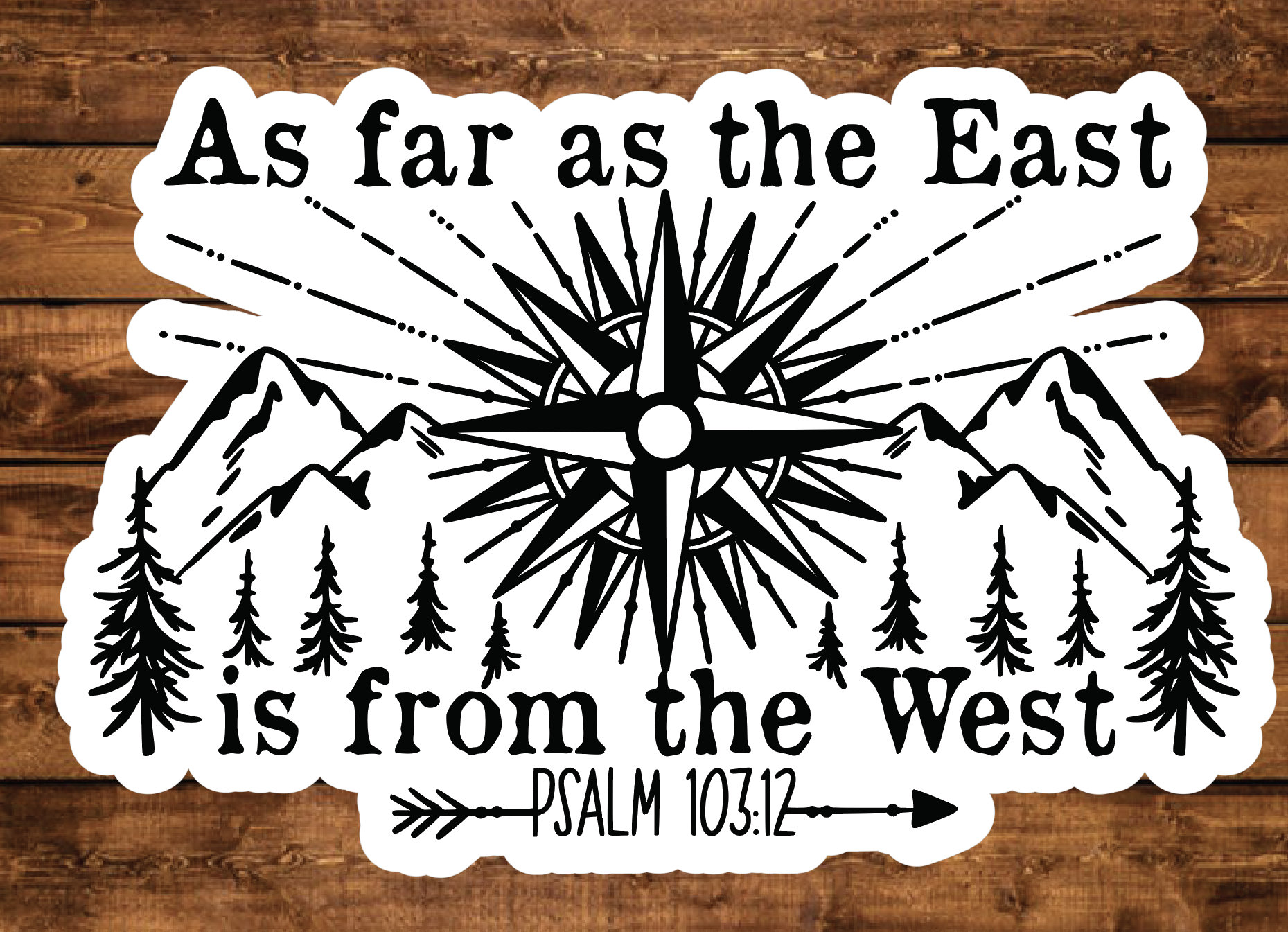 As Far as the East is From the West Psalm 103:12 Sticker - Etsy