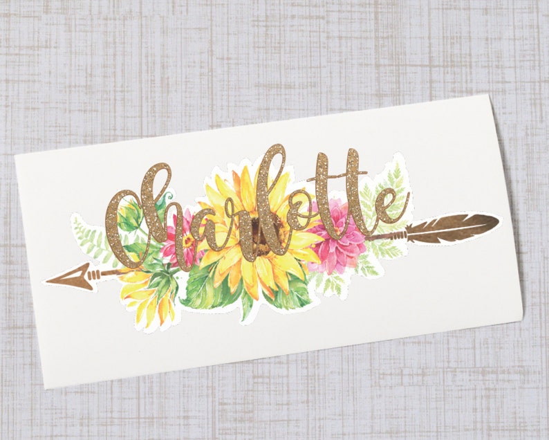 Download Sunflower Arrow Monogram Decal Sunflower Monogram Vinyl | Etsy