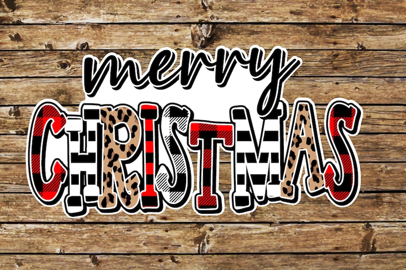 Merry Christmas Iron On Decal Christmas Heat Transfer Decal Etsy