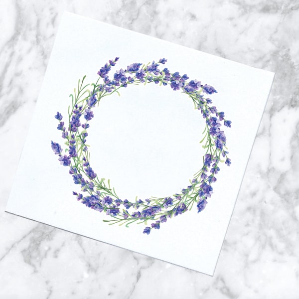 Lavender Wreath Sticker | Lavender Decal | Watercolor Flower Decal | Floral Decal | Floral Wreath Sticker  | Tumbler Decal | Essential Oils