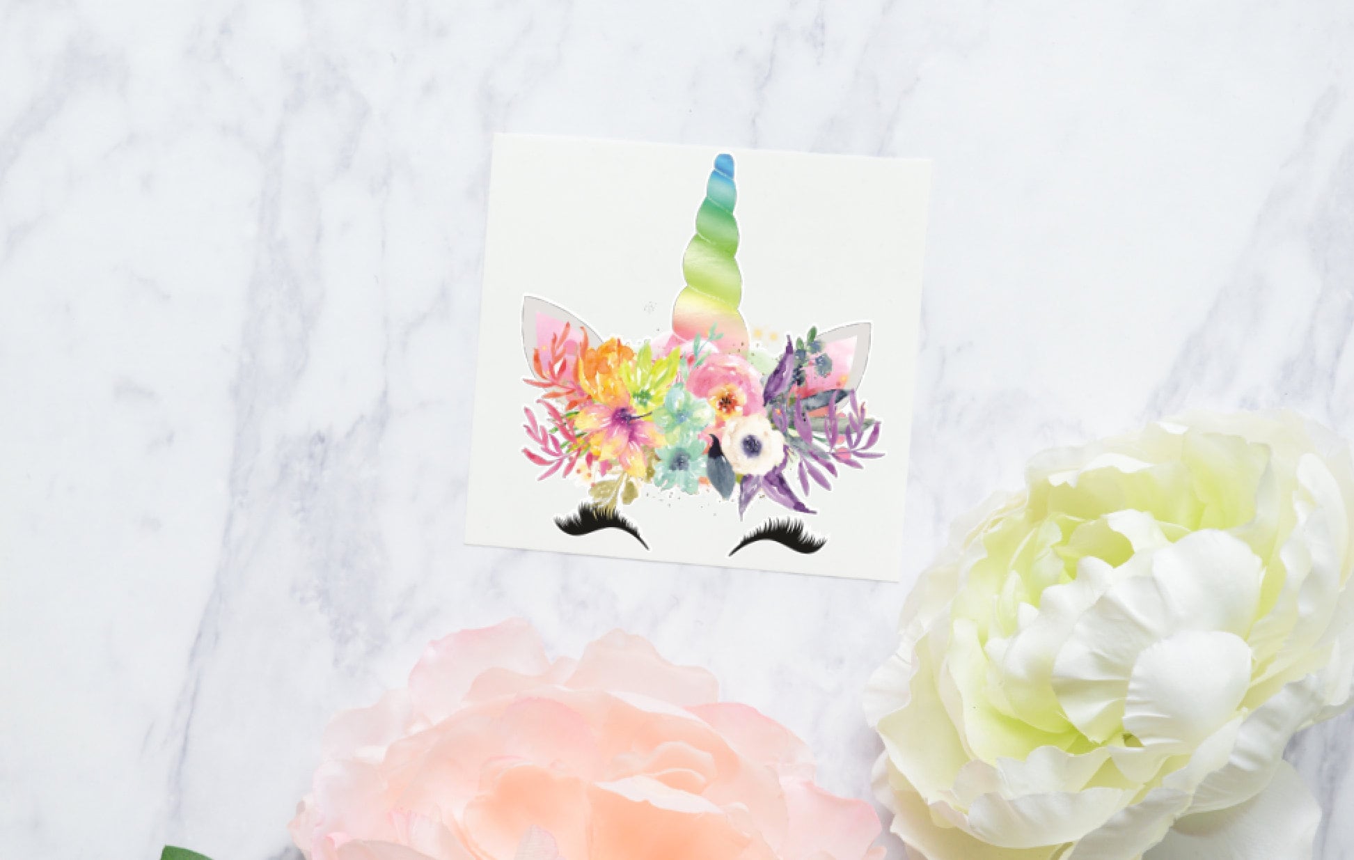 Rainbow Unicorn Sticker | Floral Unicorn Tumbler Decal | Unicorn Flower Crown Decal | Rainbow Unicorn Sticker