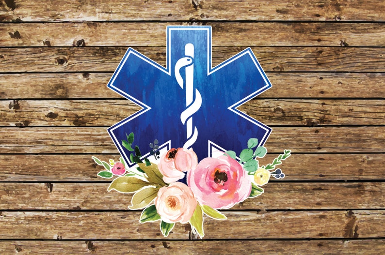 EMT Sticker Floral EMT Car Decal EMT Sticker Medical - Etsy