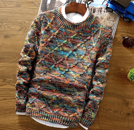 thick knit sweater mens