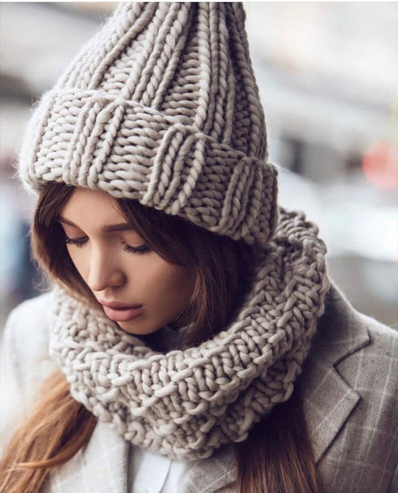 Mega slouchy oversized beanie giant knitting thick chunky hand Etsy