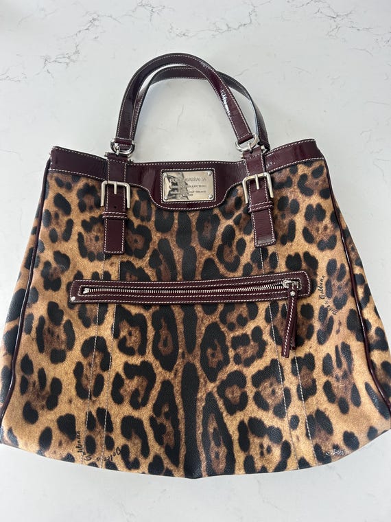 Dolce Gabbana Leopard Print Vintage Bag Etsy