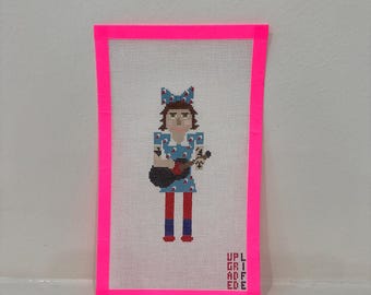 Lienzo bordado pintado a mano con el disfraz de Dorothy del Cascanueces de Harry Styles