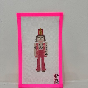 Harry Styles Nutcracker Pink Shimmery Vest Hand-Painted Needlepoint Canvas