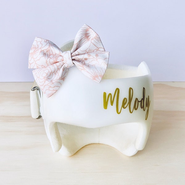 PINK FLORAL (Easter Morning Collection) Cranial Helmet Bow - Doc Band Bow - Starband Bow