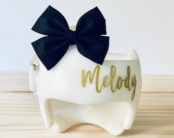SOLID BLACK - Cranial Helmet Bow - Doc Band Bow - Starband Bow