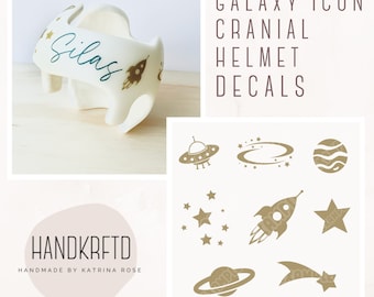 GALAXY ICON Decals for Cranial Helmet - DOC Band - STARband (Name & Initial Sold Separately)