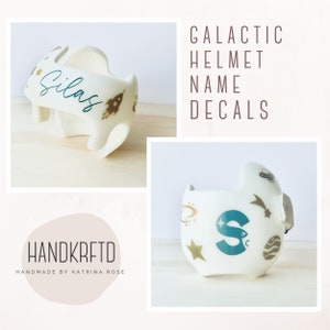 GALACTIC Name Decals for Cranial Helmet - DOC Band - STARband (Galaxy Icon Decals Shown in Gold Sold Separately)