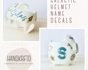 GALACTIC Name Decals for Cranial Helmet - DOC Band - STARband (Galaxy Icon Decals Shown in Gold Sold Separately)