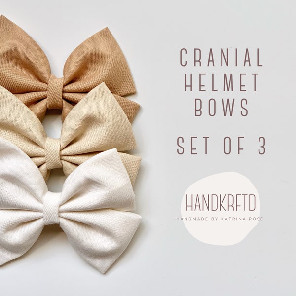 WARM NEUTRALS Collection (3 Cranial Helmet Bows) - Doc Band Bow - Starband Bow