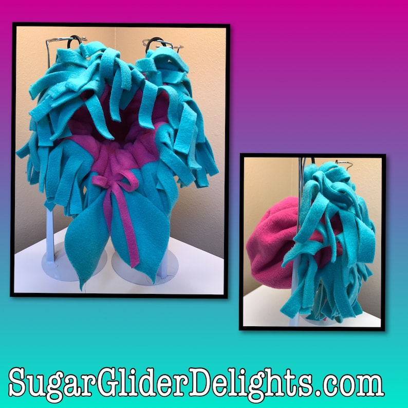 Sugar Glider, Flower Nest, Flower Pouch, Sleeping Pouch Fuchsia/turquoise