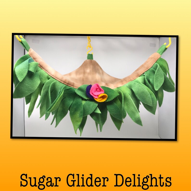 Sugar Glider Fleece Multi Color Flower Pouch Cage Set