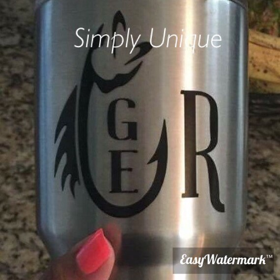 Items similar to Yeti Decal Fish Fishing Monogram Angler decal