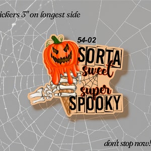 Spooky Stickers LS0054 Halloween Voodoo Ice Cream Pumpkin image 4