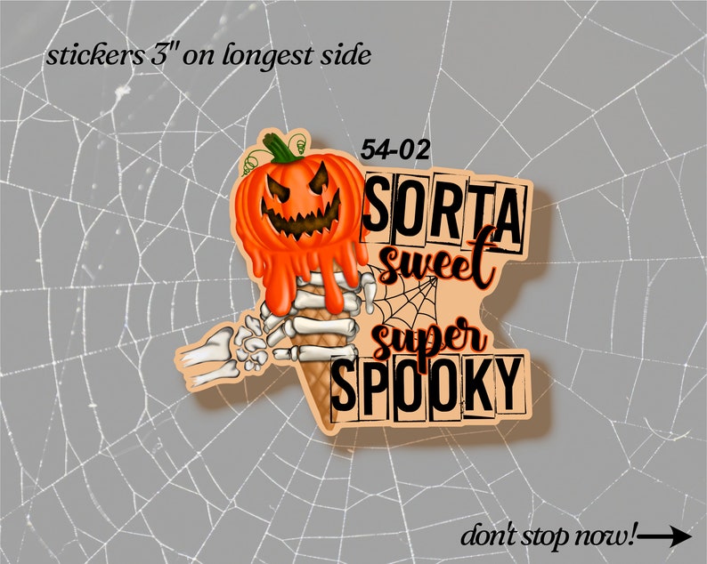 Spooky Stickers LS0054 Halloween Voodoo Ice Cream Pumpkin image 4