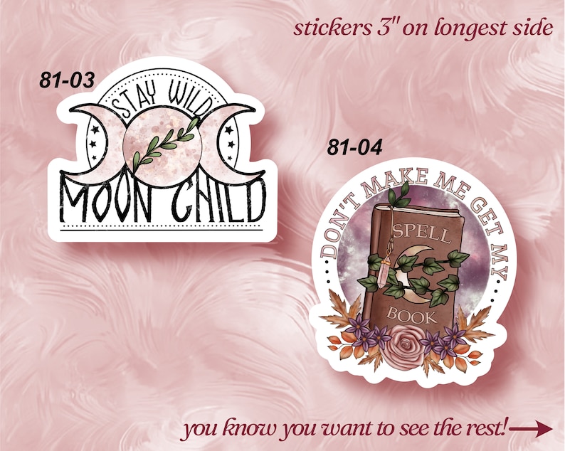 Magic Witchy Vinyl Stickers LS0081 Witches Coven Moon Witch's Brew image 5