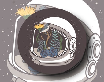Astronaut Vinyl Stickers | LS0096 | Flowers | NASA | Bird | Sunflower | Aquarium