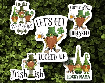 St. Patrick's Day Vinyl Stickers | LS0076 | Lucky | Pinch | Green | Four Leaf Clover | Irish