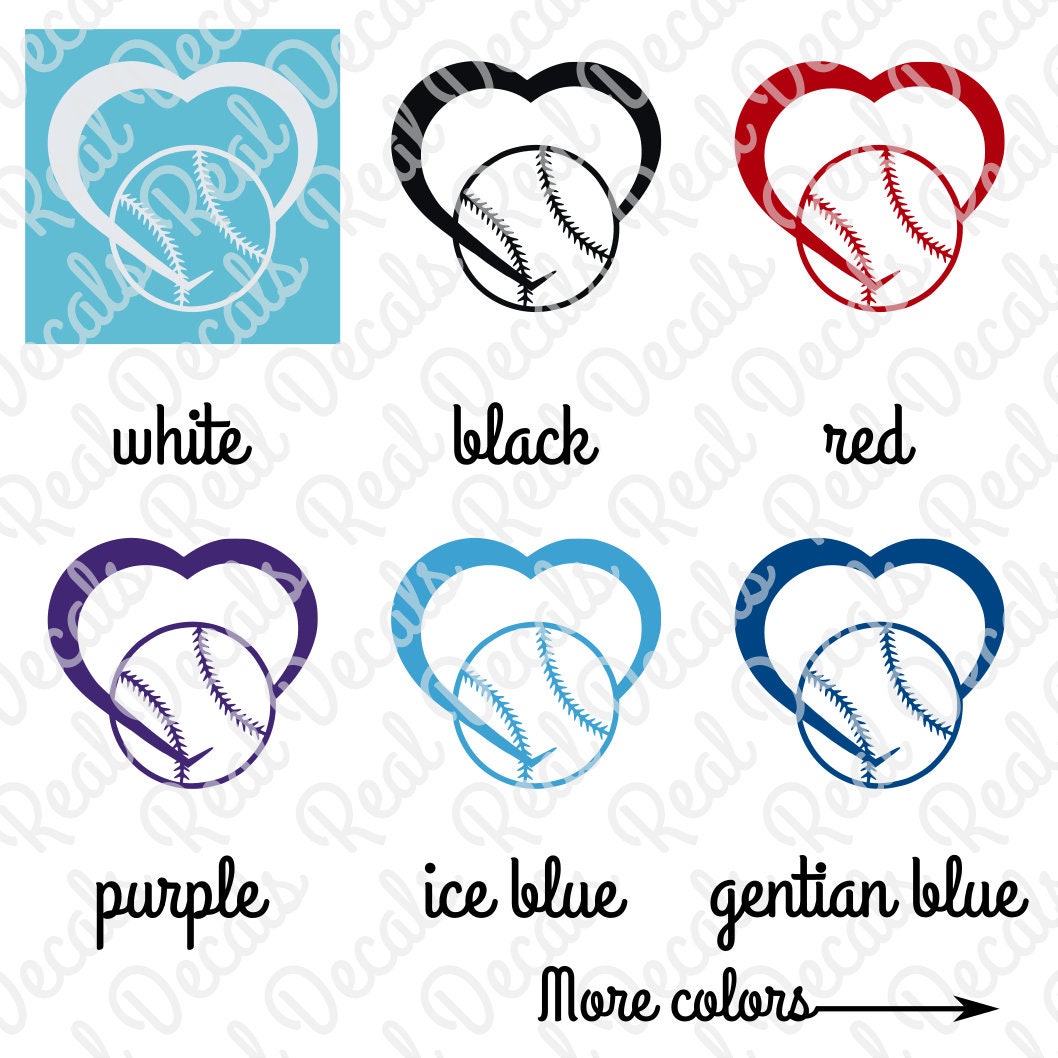 I Heart Baseball Softball DFR0006 Vinyl Decal Oracal Etsy
