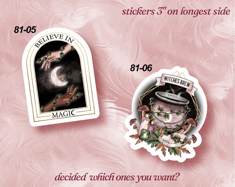 Magic Witchy Vinyl Stickers LS0081 Witches Coven Moon Witch's Brew image 6