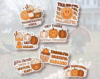Give Thanks Vinyl Stickers | LS0069 | Thankful | Thanksgiving | Turkey Day | Grateful | Appreciation