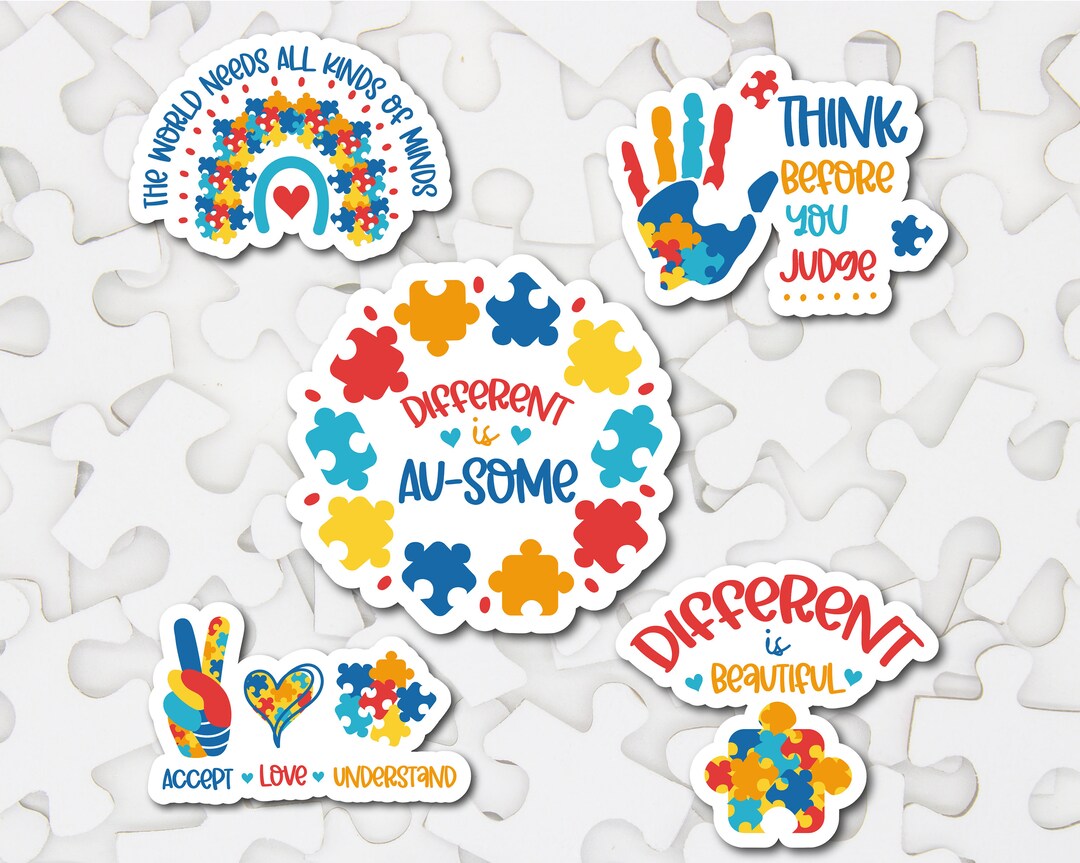Buy Autism Vinyl Stickers LS0008 Autism Awareness Puzzle Pieces Online ...