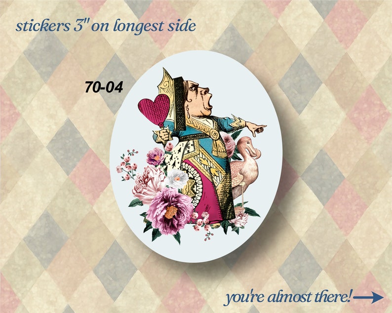 Alice in Wonderland Vinyl Stickers LS0070 Caterpillar Mad Hatter Tea Party Dodo Bird Fantasy Mushrooms image 6