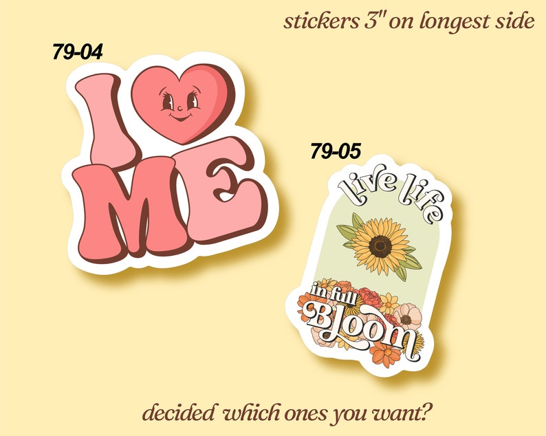 Feel Good Vinyl Stickers LS0079 Good Vibes I Love Me Be You Inspirational Sayings Retro image 5