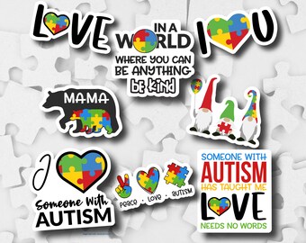 Autism Awareness Vinyl Stickers | LS0102 | Diversity | Acceptance | Inclusion | Love