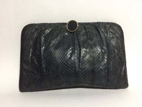 Blue Snake Skin Purse - Snake Leather - Snake Bag