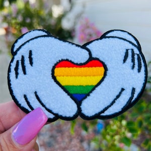 Chenille Love Is Love Heart Hands Patch