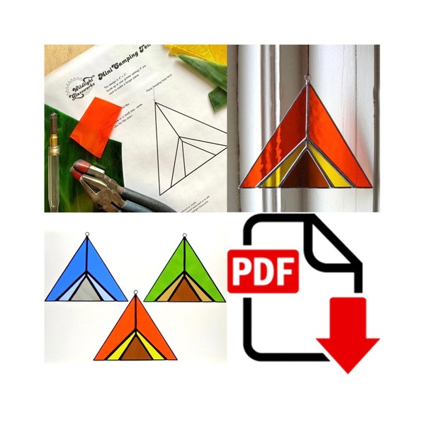 DIGITAL DOWNLOAD | Camping Tent stained glass pattern | Geometric beginner pattern