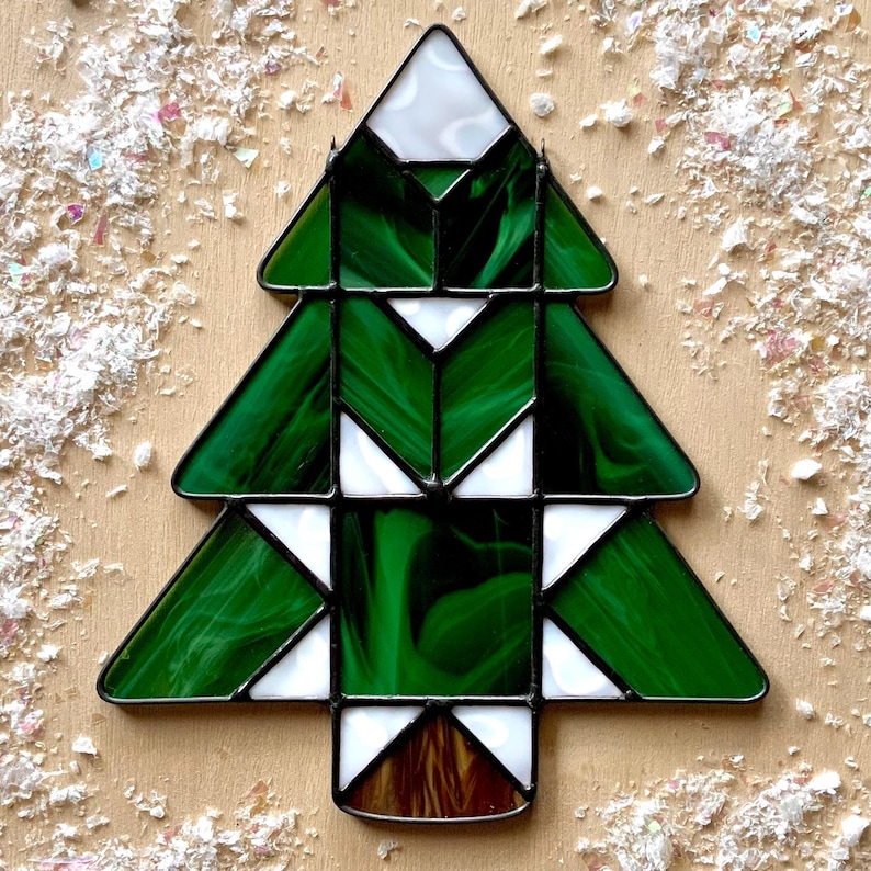 DIGITAL DOWNLOAD Pattern | Quilt Star Evergreen Tree Stained Glass ...