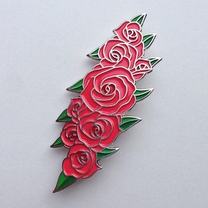 Rose Lightning Bolt Enamel Pin
