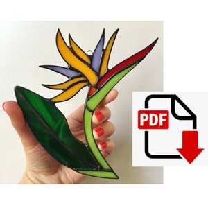Bird of Paradise Flower | DIGITAL DOWNLOAD Stained Glass Pattern ...