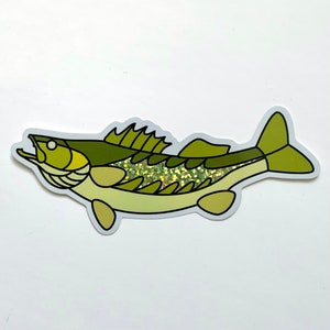 Walleye Fish Lightning Sticker