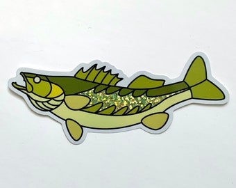 Walleye Fish Lightning Sticker